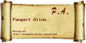 Pangert Alida névjegykártya